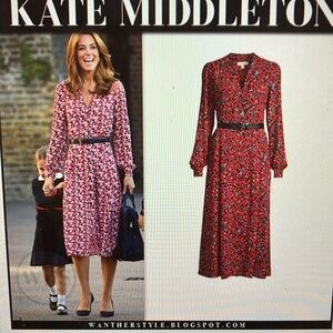 MICHAEL Michael Kors Red Floral Midi Dress